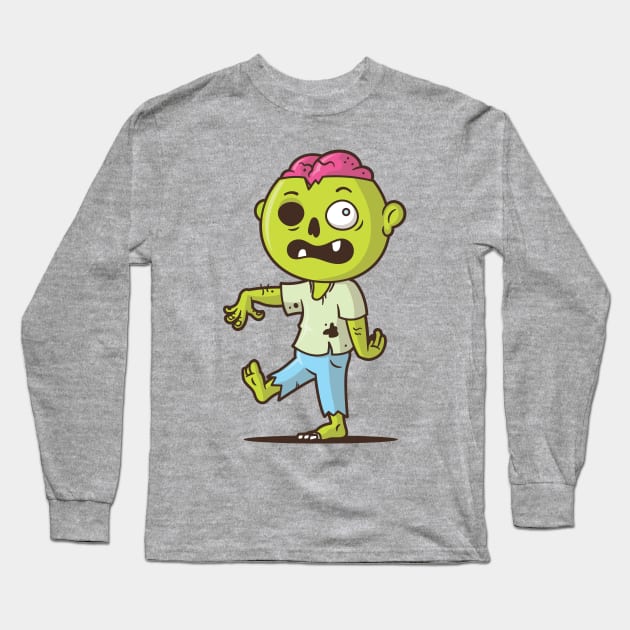 Funny Zombie Long Sleeve T-Shirt by zoljo